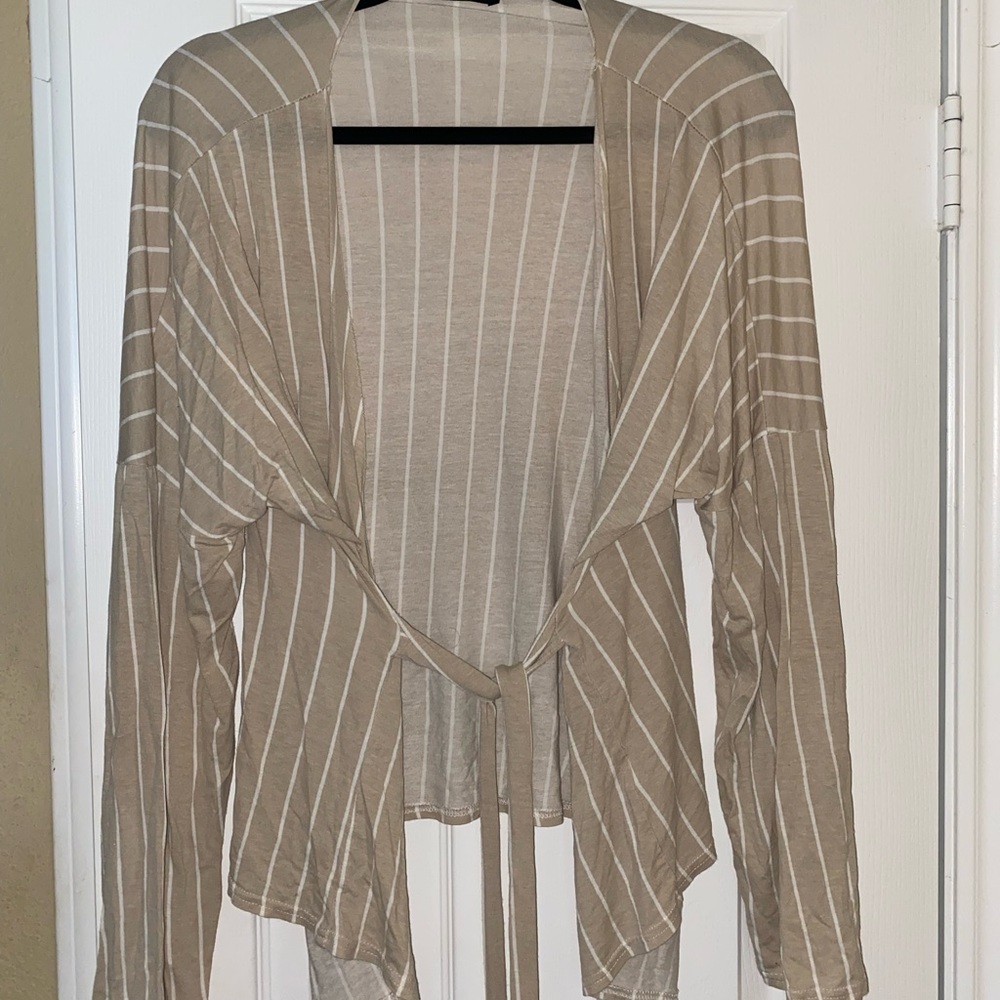 Plus striped wrap top